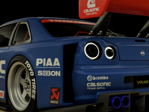 Nissan R34 Calsonic Livery 3D Model