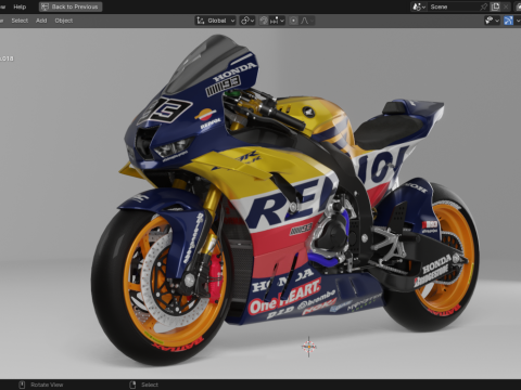 Honda CBR1000RR-R Repsol Liver 2024 3D 模型