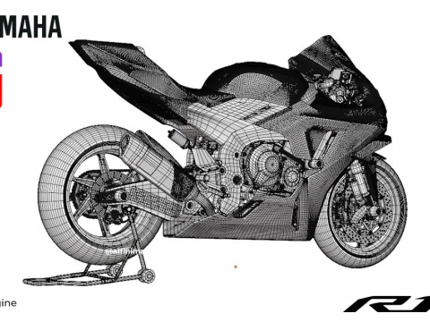 Yamaha R1-M with special livery of Prima Pramac Yamaha Racing Team 3D Model