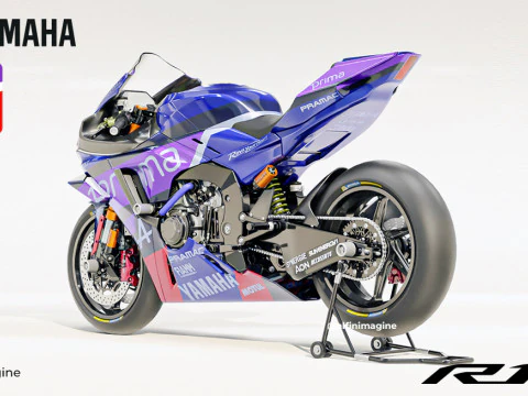 Yamaha R1-M with special livery of Prima Pramac Yamaha Racing Team 3D Model
