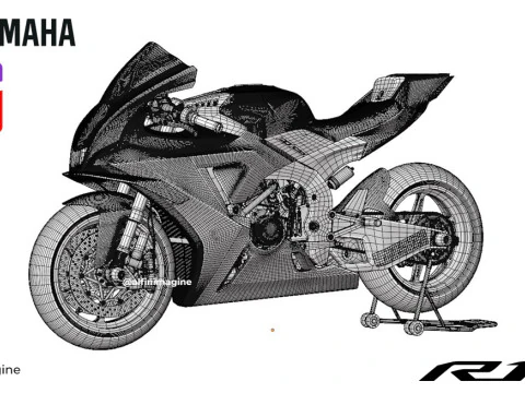Yamaha R1-M with special livery of Prima Pramac Yamaha Racing Team 3D Model