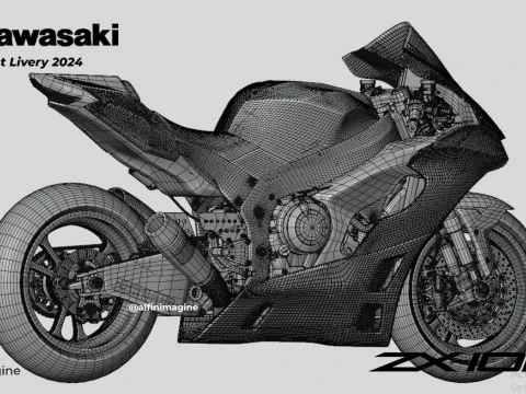 ZX10-RR with Winter Test Livery 2024 3D Model