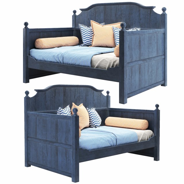 pa wooden bed 01 3D Model .c4d .max .obj .3ds .fbx .stl .blend 