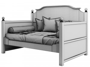 pa wooden bed 01 3D Model