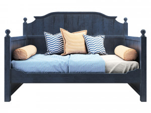 pa wooden bed 01 3D Model