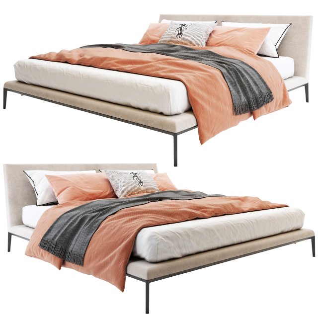 PA-MODERN-BED-04 3D 模型 .c4d .max .obj .3ds .fbx .stl .blend 