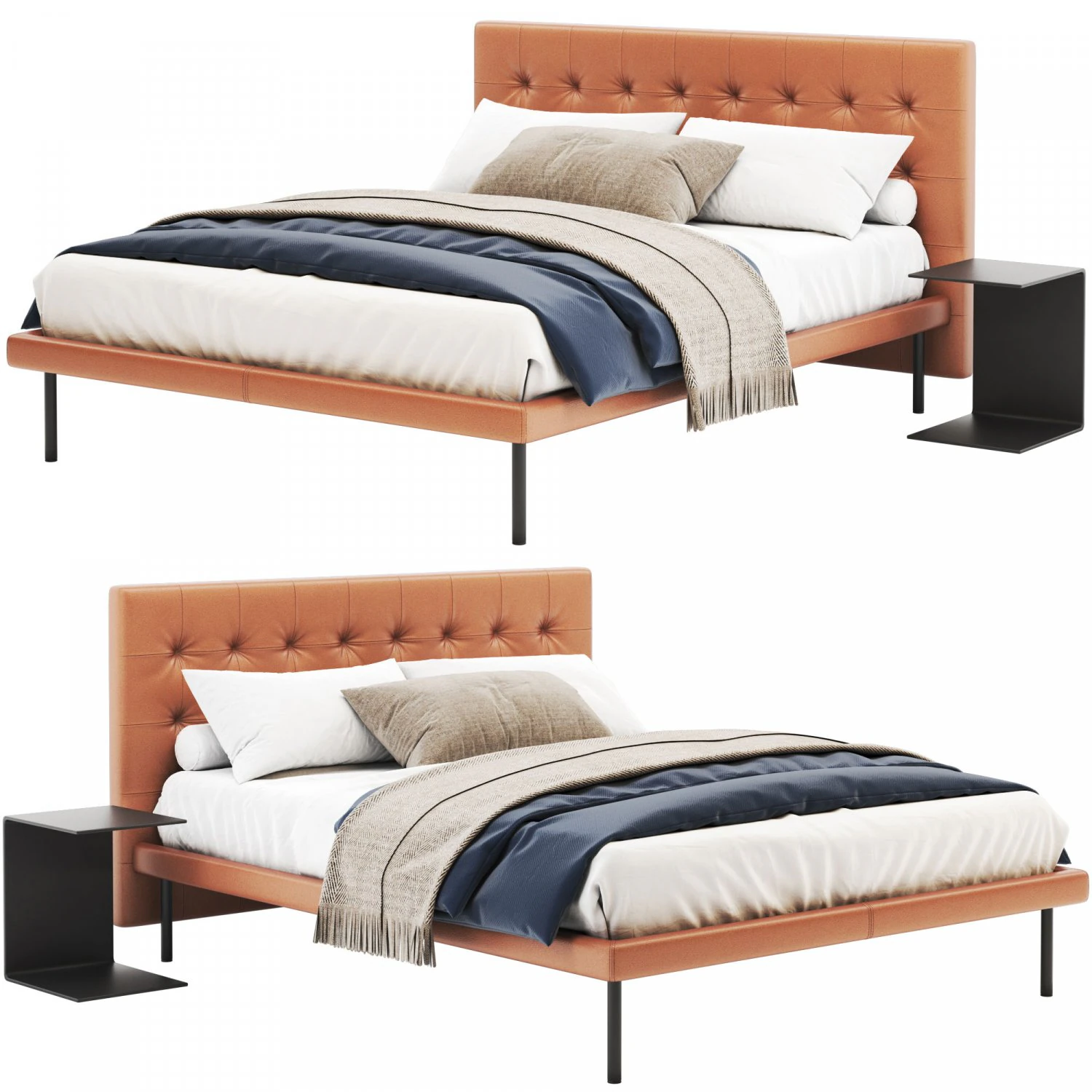 PA MODERN BED 07 3D Model .c4d .max .obj .3ds .fbx .stl .blend