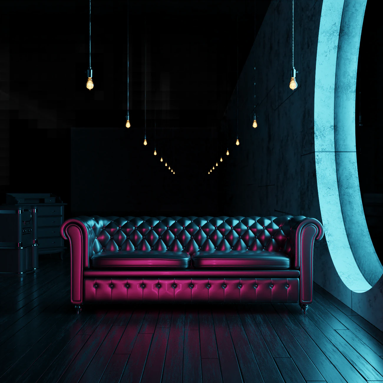procedural villain sofa 3D Model .c4d .max .obj .3ds .fbx .stl .blend