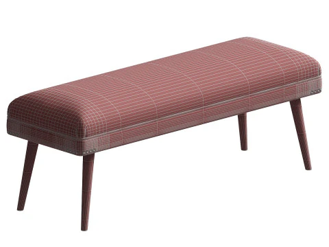 Ivory Glamorous Bench 3D Model