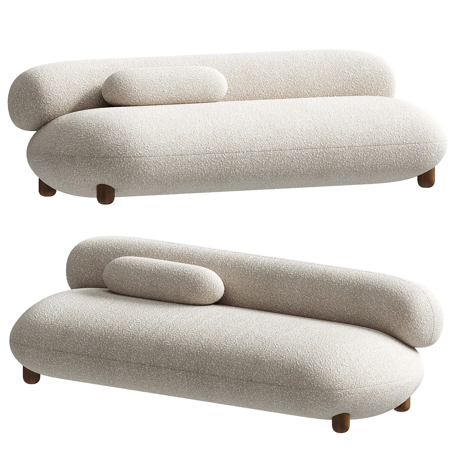 Modern Lounge Flock Sofa by NOOM 3D Model .c4d .max .obj .3ds .fbx .stl .blend