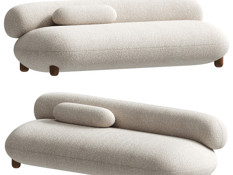 Modern Lounge Flock Sofa by NOOM 3D Model