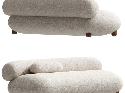 Modern Lounge Flock Sofa by NOOM 3D Model