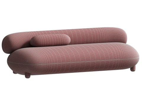 Modern Lounge Flock Sofa by NOOM 3D Model