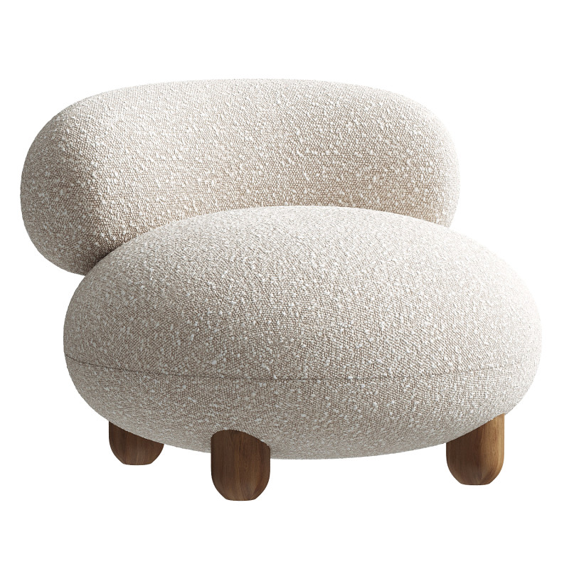 Modern Flock Lounge Chair by NOOM 3D Model .c4d .max .obj .3ds .fbx .stl .blend 