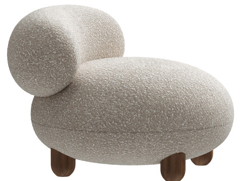 Modern Flock Lounge Chair by NOOM 3D Model