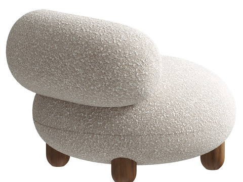 Modern Flock Lounge Chair by NOOM 3D Model