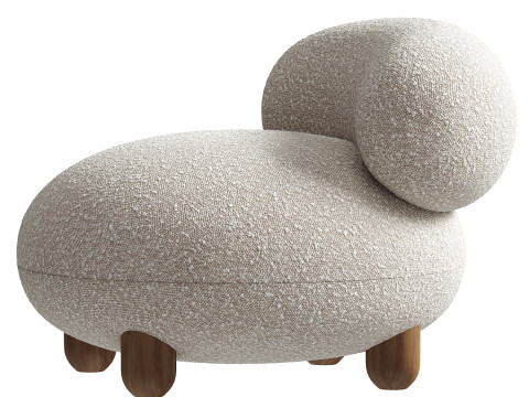 Modern Flock Lounge Chair by NOOM 3D Model