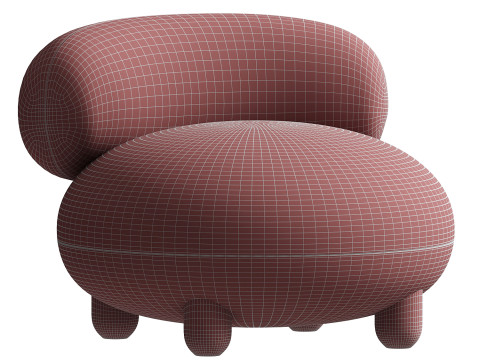 Modern Flock Lounge Chair by NOOM 3D Model