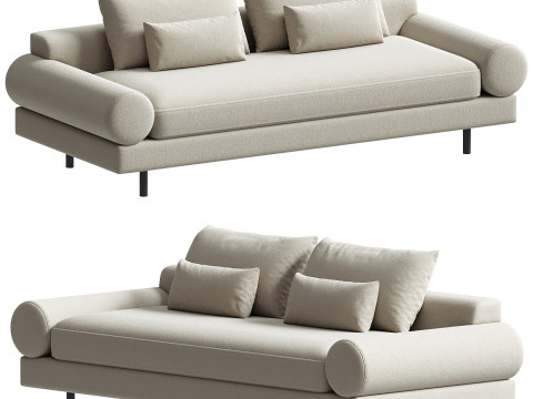 Retro Roll Arm Sofa set 3D Model