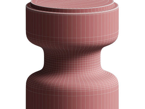 Tivoli Stool in travertine and walnut by Ivan Colominas 3D 模型