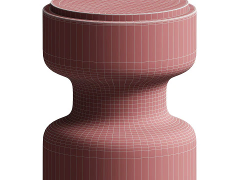 Tivoli Stool in travertine and walnut by Ivan Colominas 3D Model