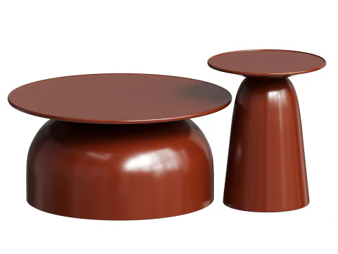 Rina 户外咖啡和边桌 3D 模型