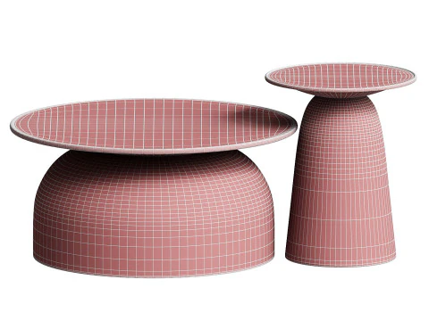 Rina Outdoor Coffe and Side Table 3D Model