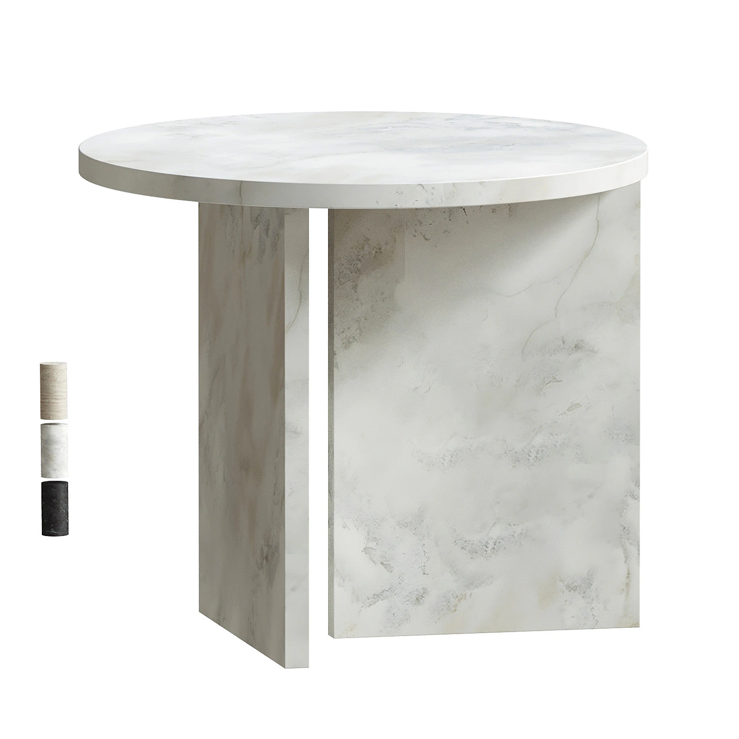 Lebanto Kyushu White Carrara Side Table 3D Model .c4d .max .obj .3ds .fbx .stl .blend 