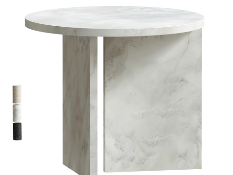 Lebanto Kyushu White Carrara Side Table Modello 3D