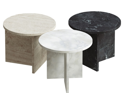 Lebanto Kyushu White Carrara Side Table Modelo 3D