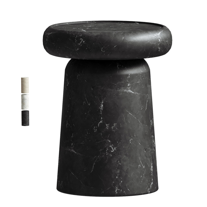 Nissa Black Marquinia Marble Medium Side Table by Ivan Colominas 3D Model .c4d .max .obj .3ds .fbx .stl .blend