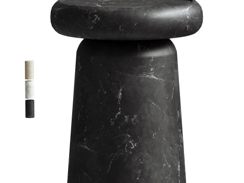 Nissa Black Marquinia Marble Medium Side Table by Ivan Colominas Modello 3D