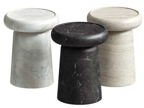 Nissa Black Marquinia Marble Medium Side Table by Ivan Colominas 3D Model