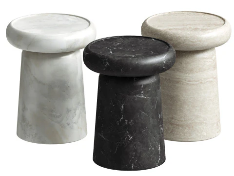 Nissa Black Marquinia Marble Medium Side Table by Ivan Colominas 3D Model