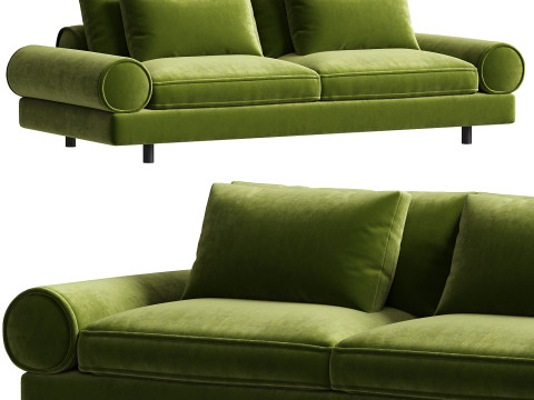 Black Tie Sebastian Green Sofa 3D Model