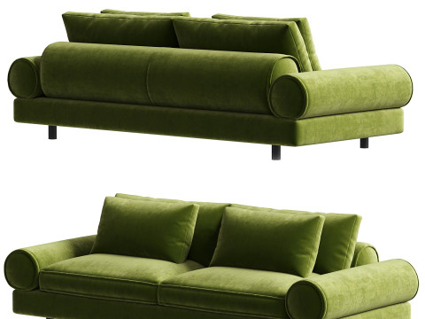 Black Tie Sebastian Green Sofa 3D Model