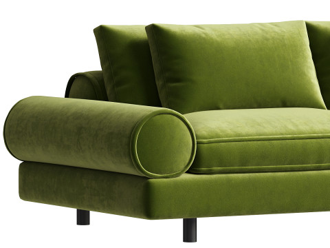 Black Tie Sebastian Green Sofa 3D Model