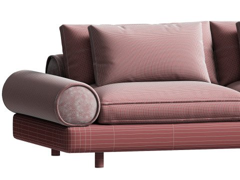 Black Tie Sebastian Green Sofa 3D Model