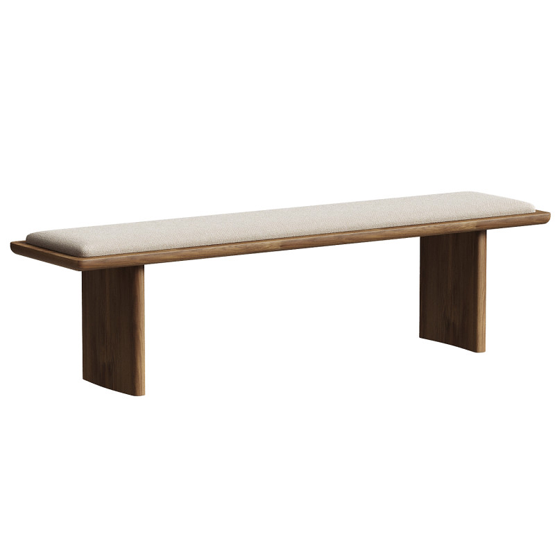 Oak Bench Chandler 3D Модель .c4d .max .obj .3ds .fbx .stl .blend 