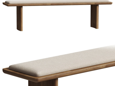 Oak Bench Chandler 3D Модель
