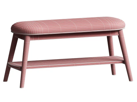 Poppy Boucle Bench 3D Model