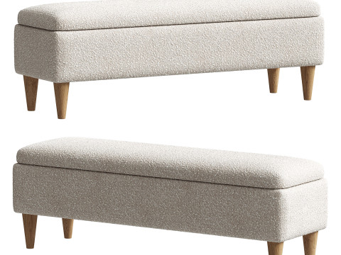 Charlotte Boucle Bench 3D Model