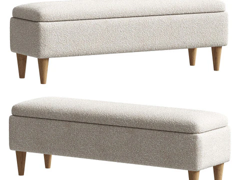 Charlotte Boucle Bench 3D Model