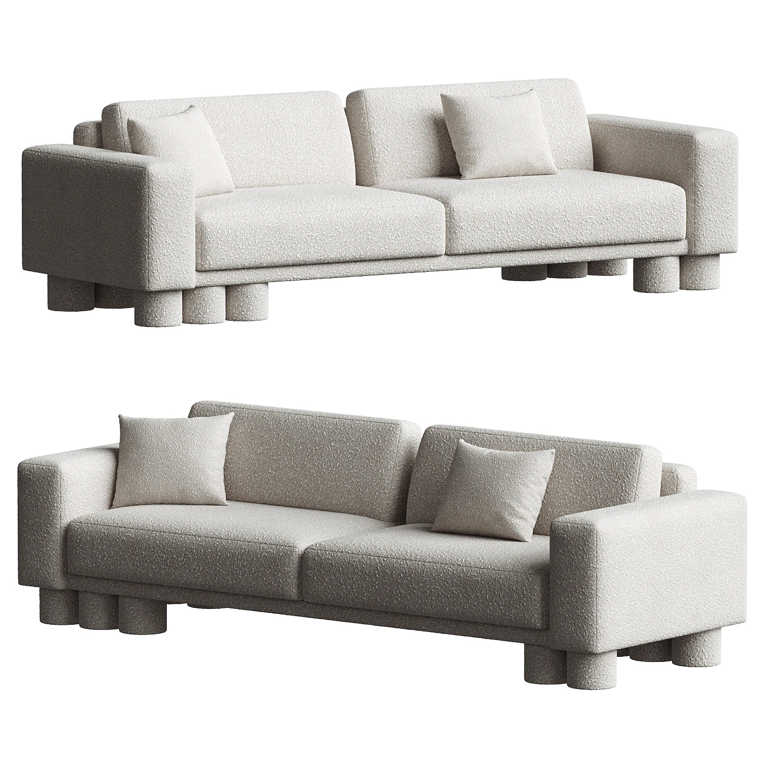 Pillar Sofa 3D Model .c4d .max .obj .3ds .fbx .stl .blend 