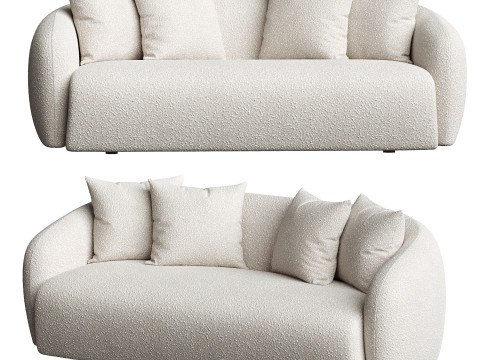 Bindiya Modern Japandi Style Boucle Fabric Sofa 3D Modell