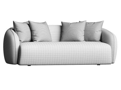 Bindiya Modern Japandi Style Boucle Fabric Sofa 3D Modell