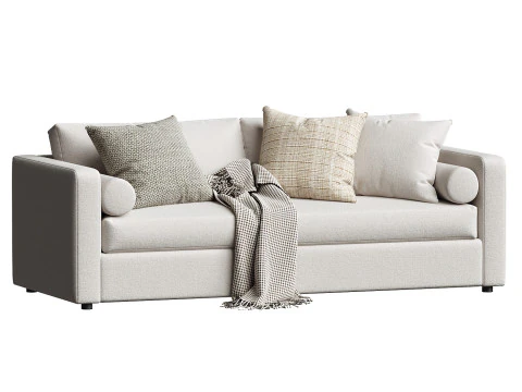 Sof&aacute; con brazo de riel Aris 88 Modelo 3D