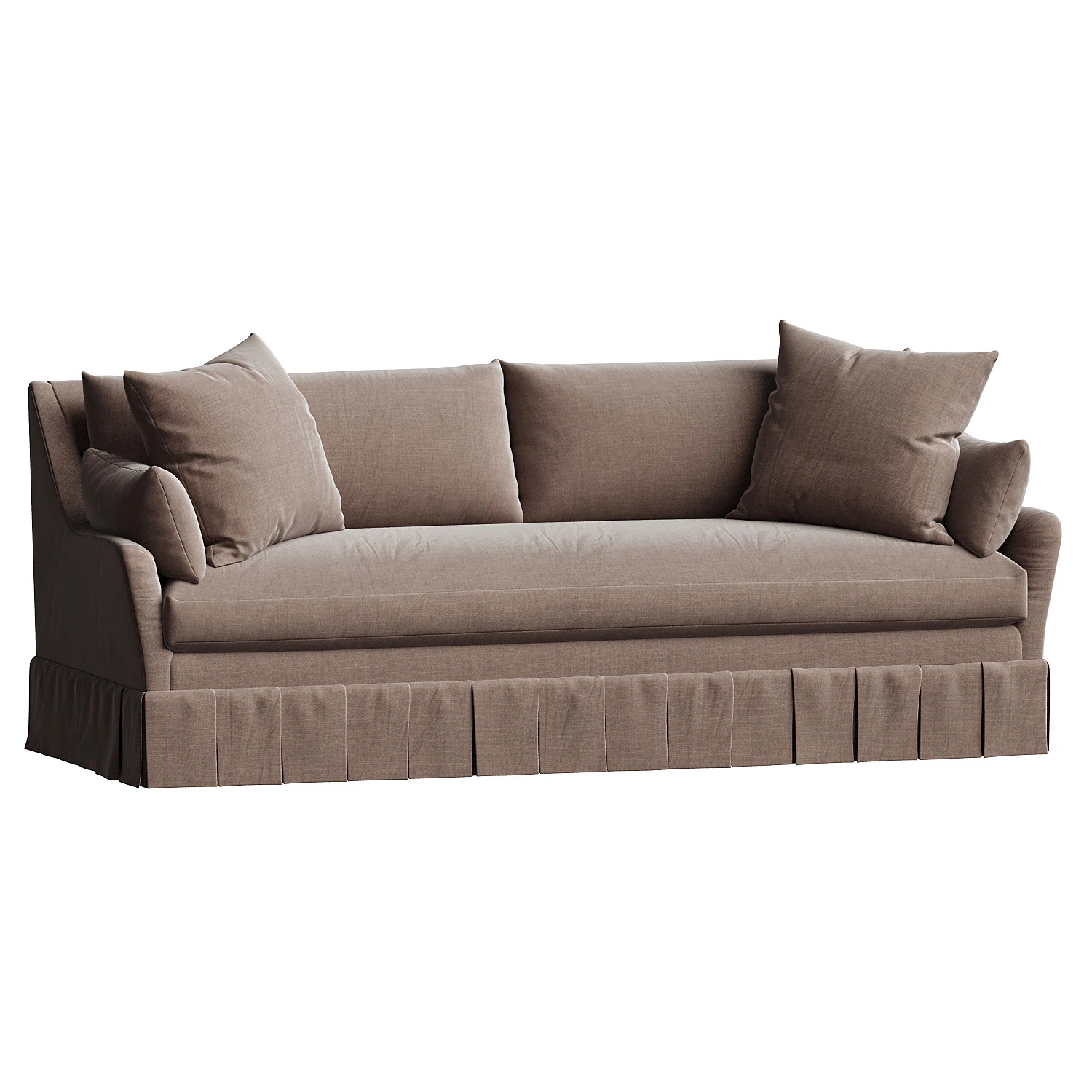 Portola Pleated Sofa 3D Model .c4d .max .obj .3ds .fbx .stl .blend