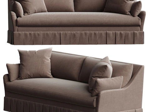 Portola Pleated Sofa 3D Model