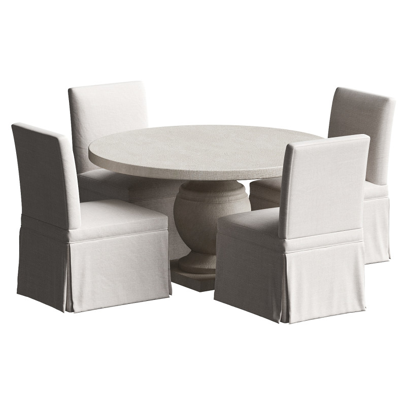 Terrace Round Dining Table set Model 3D .c4d .max .obj .3ds .fbx .stl .blend